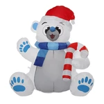 1.2M LED Christmas Waterproof Polyester Built-In Blower UV-resistant Inflatable Bear Toy for Christmas Decoration Party