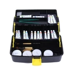 Plastic Painting Tool Box Three-layer Gouache Paint Box Black Painting