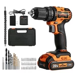 TOPSHAK TS-ED4 20V 13mm Brushless Electric Drill 45N.m Torque 0-1650RPM Variable Speed W/1pc Battery EU/US Plug and 43pc
