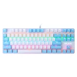 BAJEAL K100 Mechanical Keyboard Wired 87 Keys Rainbow Backlight Blue Swtich Hot Swappable Dual Color Design Gaming Keybo
