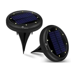 2Pcs 8 LED Solar PoweredLED Lawn Light Outdoor Garden Path Lighting Yard Road Spot Lamp