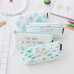 Inverted trapezoidal student pencil case Creative stationery zipper pencil case stationery bag