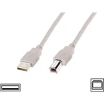 Kabel USB 2.0, USB A/USB B, 1,8 m, běžová, Digitus