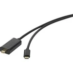 USB / Mini-DisplayPort kabel Renkforce [1x USB-C™ zástrčka - 1x mini DisplayPort zástrčka] černá 0.50 m