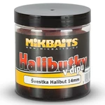 Mikbaits chytací halibutky v dipu 14 mm 250 ml-švestka halibut