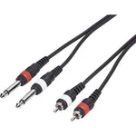Double Line kabel 2x cinch (M) / 2x jack (M) 6,3 mm, 5 m