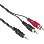 Hama 48918 cinch / jack audio prepojovací kábel [2x cinch zástrčka - 1x jack zástrčka 3,5 mm] 5.00 m čierna