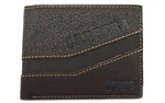 Pánská kožená peněženka z pravé kůže Carrera Jeans - tmavě hnědá
