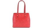 Dámská kožená kabelka s květovaným vzorem Arteddy - červená