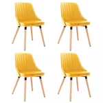 Jídelní židle 4 ks látka / buk Dekorhome Žlutá,Jídelní židle 4 ks látka / buk Dekorhome Žlutá