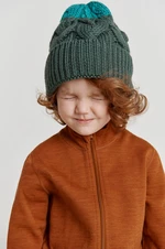 Dětska čepice Reima zelená barva, z husté pleteniny, vlněná