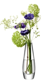 Vază din sticlă LSA Flower Single 17 cm, transparentă, Handmade