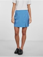 Blue Women's Mini Skirt with Slit Pieces Thelma