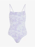 Purple and White Patterned One-Piece Swimsuit Pieces Vilma - Women