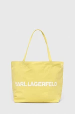 Bavlnená taška Karl Lagerfeld žltá farba