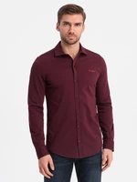 Ombre Men's cotton single jersey knit REGULAR shirt - maroon