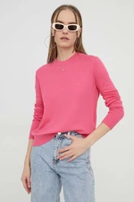 Svetr Tommy Jeans dámský, růžová barva, lehký, DW0DW17254