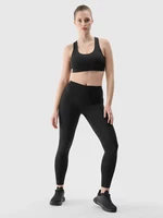 Women's Sports Leggings Made of 4F Recycled Materials - Black