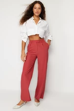 Trendyol Dried Rose Straight/Straight Cut Woven Trousers