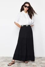 Trendyol Black Basic Lined Woven Skirt