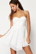 Trendyol Bridal White Waist Opening/Skater Lace Dress
