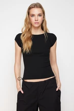 Trendyol Black Moon Sleeve Fitted Stretch Knitted Blouse