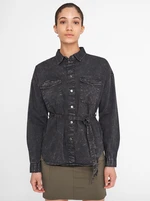 Black Brindle Denim Shirt with Tie Noisy May Sandra - Women