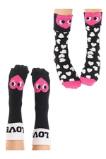 mshb&g Láska Dívčí 2dílná sada ponožek s kulatým výstřihem