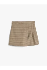 Koton Girl Kid's Shorts Skirt Pleated Double Breasted, Elastic Waist Camel Hair