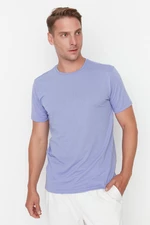 Trendyol Lilac Men's Basic Regular/Regular Cut, Crew Neck Short Sleeved T-Shirt