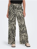 Black-beige women's patterned trousers JDY Camille - Women's