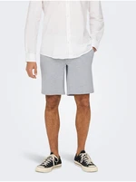 Light grey men's striped shorts ONLY & SONS Mark - Men's
