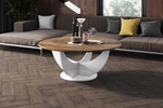 Konferenční stolek Edwin, lava rock mat + bílý lesk