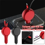 New PD Car Charger 3 IN1 QC3.0 USB Type C Cable Fast Cord Lighter Cigarette Adapter Charge L4D4