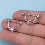 1Pc Stainless Steel Barbell CZ Septum Tragus Cartilage Nipple Ring U-shaped Nipple Ring Half Round Clips Piercing Jewelry