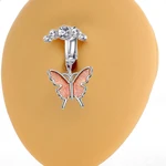 Faux Fake Belly Ring Butterfly Fake Belly Piercing Clip on Umbilical Navel Belly Button Cartilage Clip on Earrings Body Jewelry
