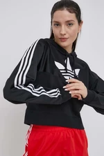 Mikina adidas Originals Adicolor dámská, černá barva, s potiskem, HC7050-BLACK