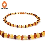HAOHUPO Raw Amber Necklace for Children Multicolor Baby Jewelry Certificate Baltic Natural Amber Beads Collar True Best Gifts