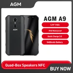 AGM-A9 Rugged Smartphone, 4G + 64G, Android 8.1, Co-Brand, 5.99 "FHD +, 5400mAh, IP68 Waterproof Smartphone, Quad-Box Speakers