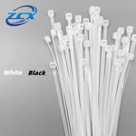 100pcs Various Specifications Self-locking Nylon Tie Cable Zipper Fastening Plastic Fixation Black White