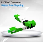 FTTH SC Fiber Optic Fast Connector ESC250D SC APC Singlemode Optical Quick Connector FTTH Tool Cold Connection