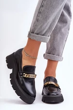 Classic moccasins on a massive black catch me platform!