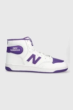 Kožené sneakers boty New Balance BB480SCE bílá barva
