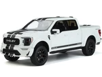 2022 Ford Shelby F-150 Pickup Truck White with Black Stripes 1/18 Model Car by GT Spirit