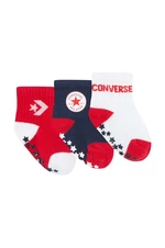 Ponožky pre bábätká Converse 3-pak červená farba