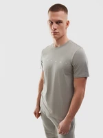 Pánské tričko regular z organické bavlny s potiskem - šedé