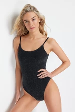 Trendyol Black Silvery Regular Swimsuit