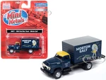 1954 Ford Box Truck Dark Blue with Yellow Top "Morton Salt" "Mini Metals" Series 1/87 (HO) Scale Model Car by Classic Metal Works