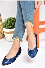Fox Shoes P726776304 Women's Flats in Navy Blue Satin Fabric