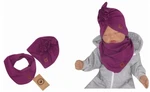 Z&Z Stylová dětská jarní/podzimní bavlněná čepice, turban s šátkem, švestka, vel. 68-80 (6-12m) Z&Z Stylová dětská jarní/podzimní bavlněná čepice, turban s šátkem, švestka, vel. 68-80 (6-12m)